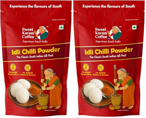 Image of Sweet Karam Coffee Idli Podi (Chilli Gun Powder) - 180g | Authentic South Indian Homemade Spice Mix | Aromatic & Flavorful | No Preservatives | Tasty & Healthy | Perfect with Idli, Dosa & Rice