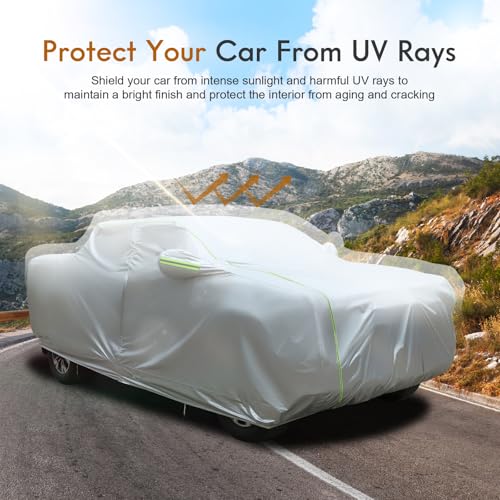 Tecoom Truck Cover Waterproof All Weather with Zipper Door & Lock, Windproof Sun Rain Snow Protection Full Pickup Covers Fit for Ford F150, Ram 1500, Chevy Silverado, Toyota Tundra (Up to 212 Inches) by Tecoom - Image 6