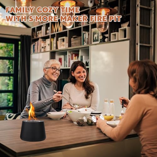 Zhongtou Ethanol Kamin Indoor Bioethanol Kamin Bio Ethanol Tischkamin Kaminofen Ethanolkamin Rauchfreier Tischfeuer mit Brennkammer Tisch Feuerstelle für Innenbereich Wohnzimmer (Schwarz) – Bild 7