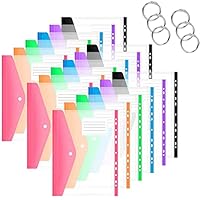12 Cartelle Portadocumenti A4 Con Anelli - Bustone Plastica Trasparente, Impermeabile, Multicolore