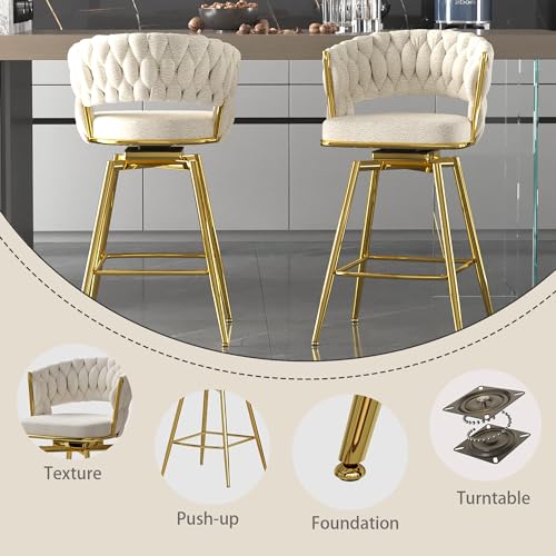 Swivel-Bar-Stools-Set-of-2-Modern-360-Swivel-Bar-Stools-23-inch-Modern-Bar-Chairs-with-Woven-Back-Footrest-Counter-Height-Bar-Stools-for-Kitchen-Island-Cafe-Bar-Wet-Counter Swivel Bar Stools Set of 2 Modern 360 Swivel Bar Stools 23 inch Modern Bar Chairs with Woven Back Footrest Counter Height Bar Stools for Kitchen Island Cafe Bar Wet Counter