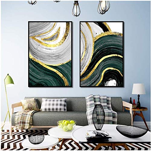 Cadeau pour salon décoration maison : offrez cette superbe affiche marbre abstrait géométrique - 3