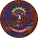 North Dakota Rusty Stamped Novelty Metal Circular Sign C-1199