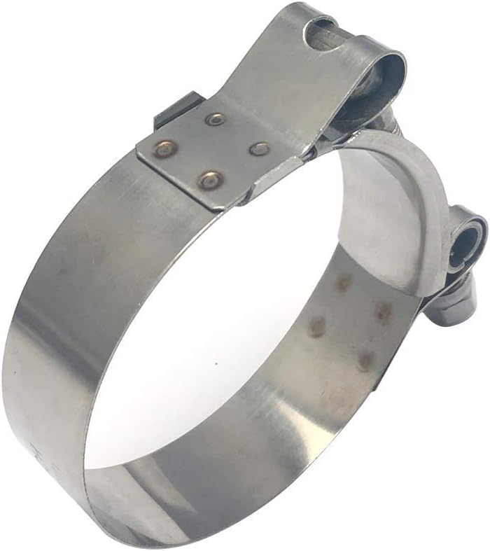 ISPINNER 2 Pack 1 Inch Stainless Steel T-Bolt Hose Clamps, Clamp Range 32-37mm for 1" Hose ID, Pack of 2