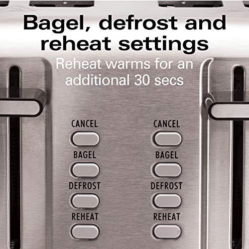 Hamilton Beach Professional Professional 4 Slice Toaster, with Bagel, Defrost & Reheat Settings, Stainless Steel (24990) - Thumbnail 4