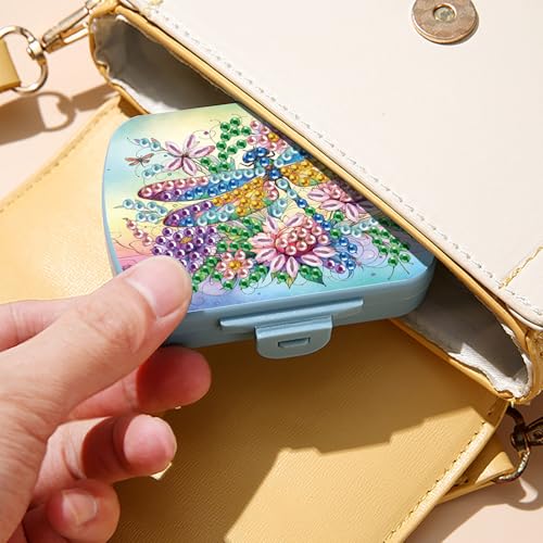 Image of ARTopet 2Pcs Diamond Art Painting Mini Storage Box with 6-Grid Creative Design Compact Portable Small Case for Purse Travel Daily-01