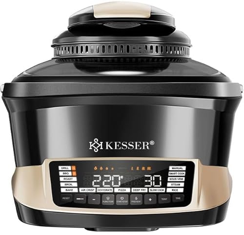 KESSER® Multikocher mit Heißluftfritteuse 8L & 16 Programme Küchengerät - Grillen, Backen, Schmoren, Dampfgaren Vorheiz- & Warmhaltefunktion Reiskocher Slow Cooker, Joghurtbereiter