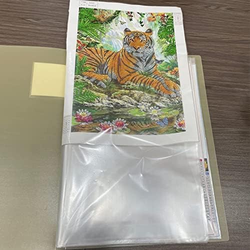 XPFYRWDPX A3 30 Pages Diamond Painting Storage Book,Painting Storage Book 30 Clear Pockets Sleeves Protectors Art Portfolio Book,Art Portfolio Case Presentation Folder, Project Folder(Pink)