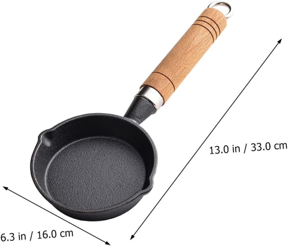 Ciieeo Non Stick Mini Egg Frying Pan Cast Iron Omelet Skillet for Breakfast Cooking Heat Resistant Small Pan for Pancakes Steaks and Home Kitchen Use