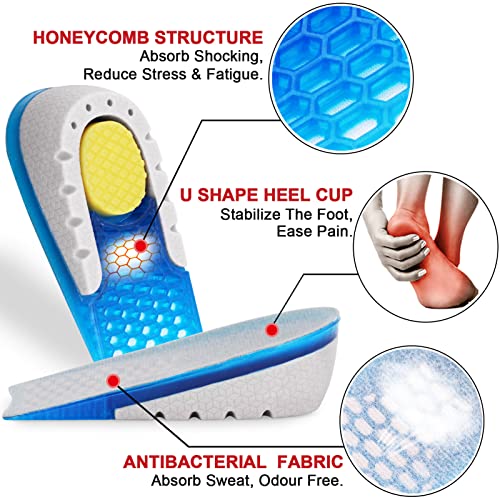 Ailaka Gel Height Increase Insoles 1 Pair, Shock Absorption Heel Cushion Pads, Height Lift Shoes Inserts For Men & Women #TOP1
