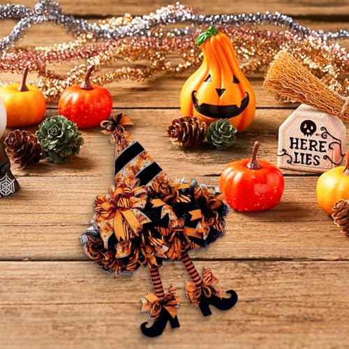 2/4 Pcs Witch Hat Metal Wire Wreath Frame Halloween Wreath Form Hanging Decorations for Garden Wall Door Decoration DIY Wreath Making Craft Accessories(2 Pcs Witch Hat)