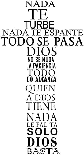 "Nada te turbe" - Adhesivo de pared "Solo Dios Basta", decoración de pared, calcomanía de pared con cita en español para decoración familiar, tamaño