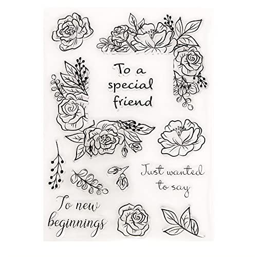 Qoiseys "To A Special Friend" Clear Stamps For Card Making, Rubber Stamps For Diy Scrapbooking Photo Album Embossing Paper Craft Decor #TOP5