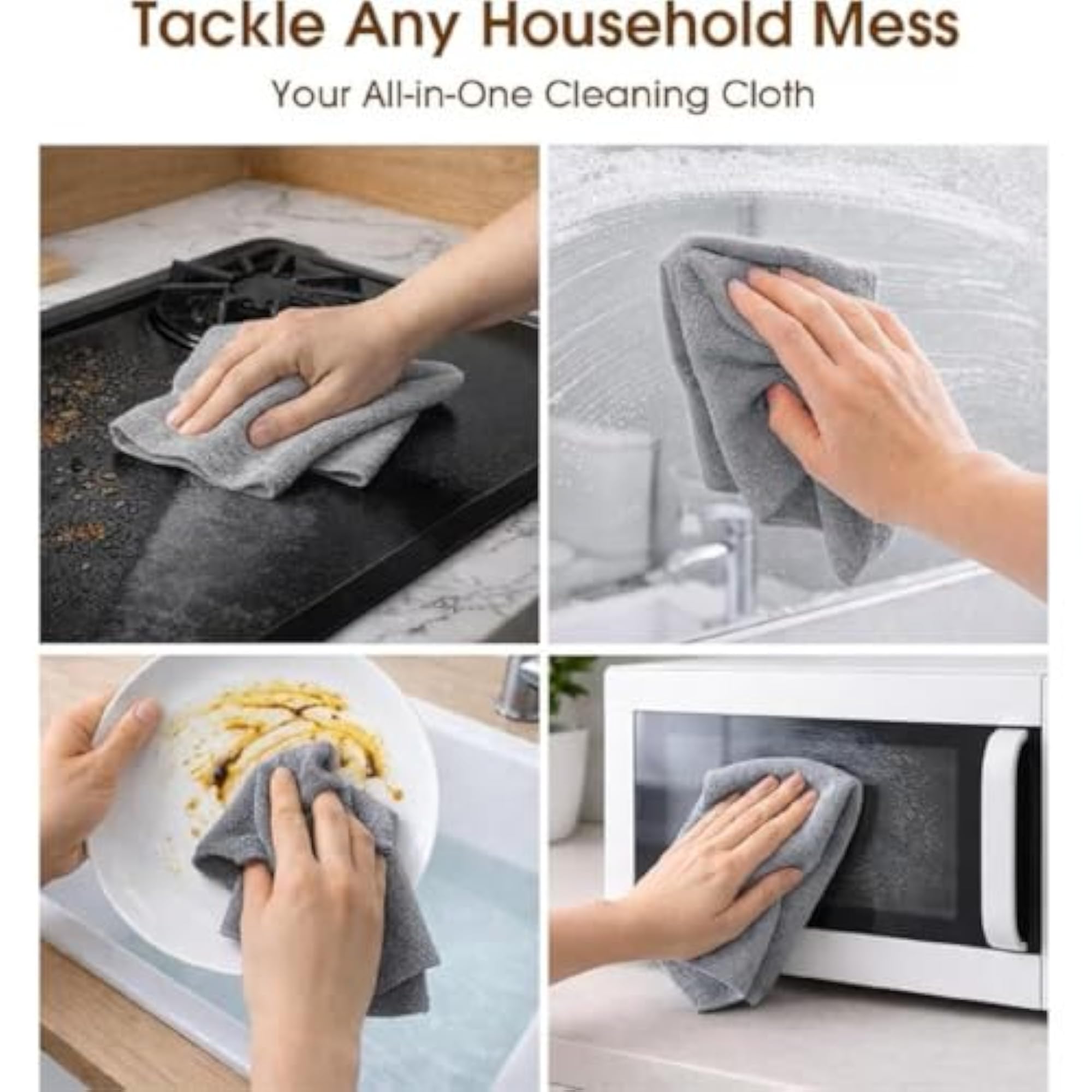 Microfiber Cleaning Cloth Roll, 4000 Times Washable & Ultra Absorbent