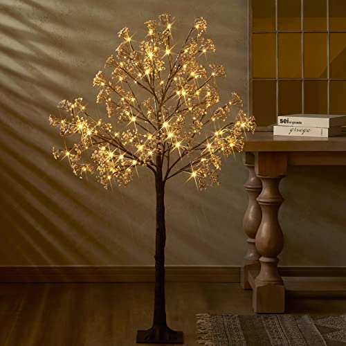 Hairui Artificial Baby Breath Flowers Tree With Lights 5Ft 126Led,Prelit Lighted Gypsophila Twig Tree For Wedding Party Spring Christmas Holiday Decoration Indoor Outdoor Use #TOP5