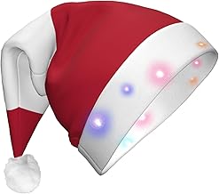 Georgia Flag Print Santa Hat With Led Lights Christmas Hats For Adult Xmas Hat,For Christma New Year Party
