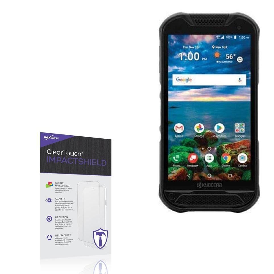 BoxWave Screen Protector Compatible With Kyocera DuraForce Pro 2 - ClearTouch ImpactShield (2-Pack), Impenetrable Screen Protector Flexible Film