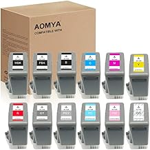 خرطوشة حبر Aomya PFI-1000 متوافقة مع خراطيش حبر Canon PFI-1000 المكونة من 12 عبوة لكاميرا Canon imagePROGRAF PRO-1000 المكونة من 12 عبوة MBK PBK CMYR GY B PGY PC PM CO