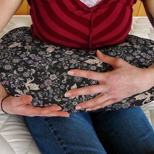 Fantasy Floral Dragons Baby Nursing Pillow Covers for Boy Girl Fairytale Dragon Gothic Black Purple Flowers Nursing Slipcovers for Breastfeeding Pillows Animal Soft Stretchy Cover for Newborn Infant — 사진 3