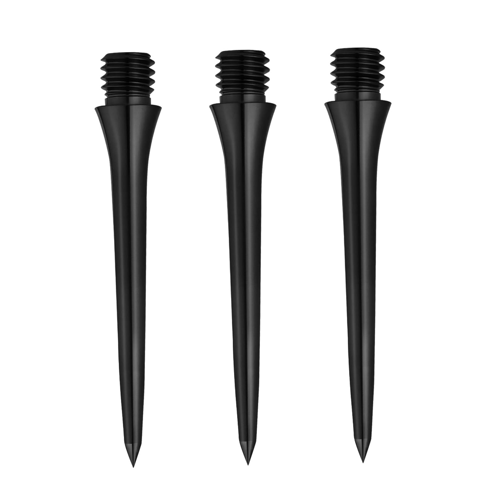 HUANQU 30mm Black Titanium Darts Points Set (3 Pack), 2BA Screw-In Dart Tips, Quick Change Replacement Darts Points, Professional Darts Accessories for Steel/soft Tip Darts