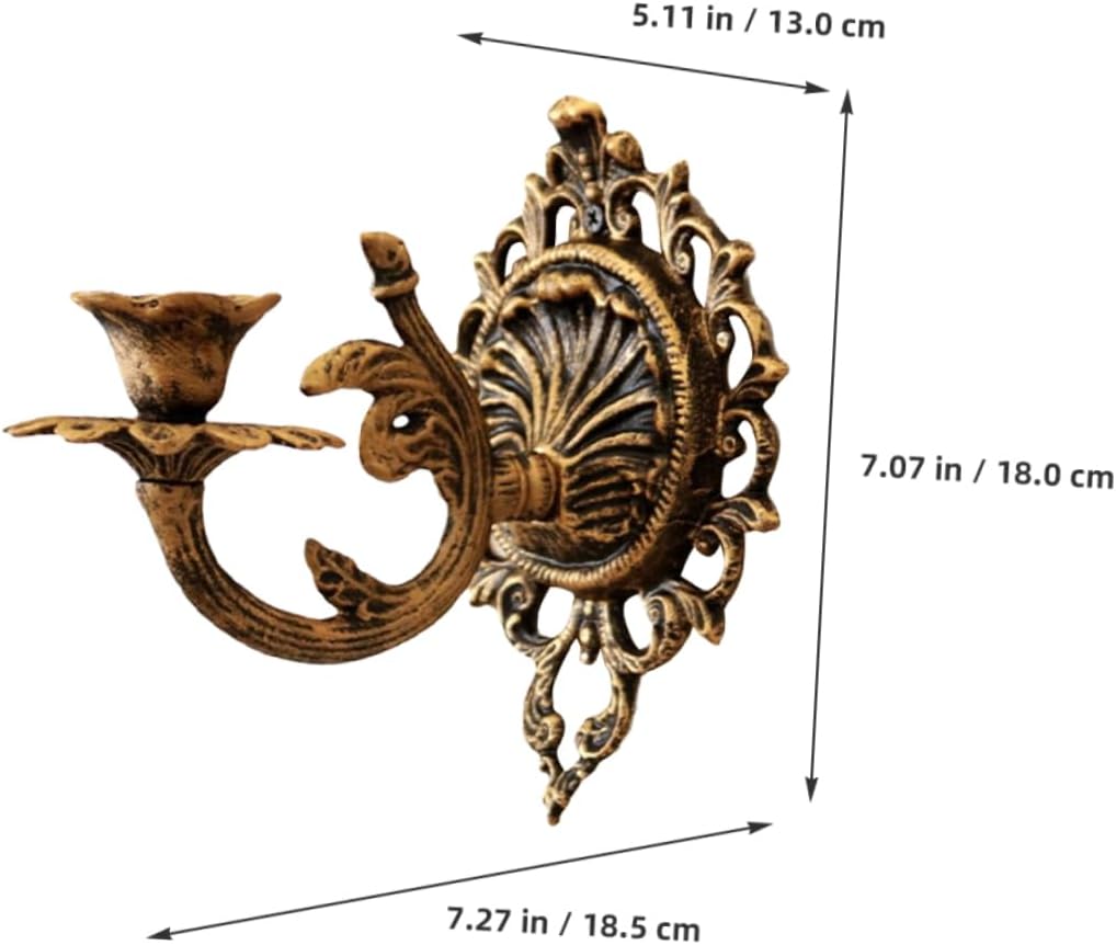 Elegant Wall-Mounted Iron Candlestick Gothic Decorative Holder for Vintage Farmhouse Living Room