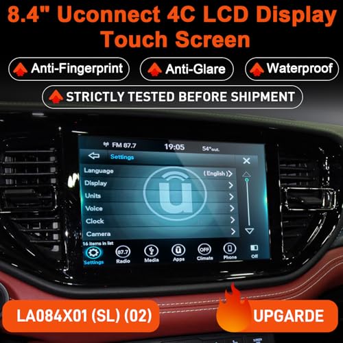 Image of 2026 NEW Upgraded Gel-Free 8.4 inch UConnect 4C UAQ Screen Radio Navigation with Mounting Tool Replacement Compatible Fit for Dodge RAM Jeep Chrysler 2017-2021 Replace OEM # LA084X01(SL)(02)
