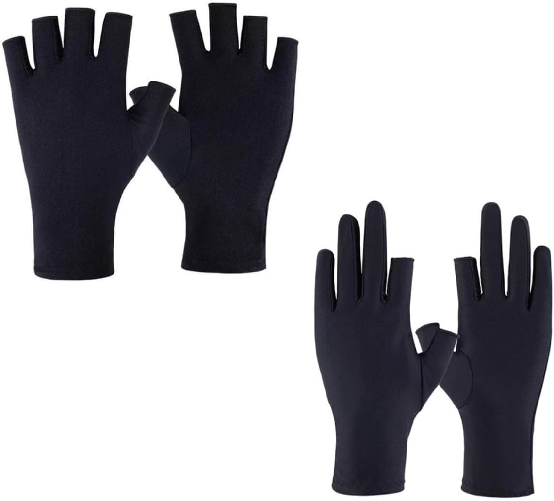 4pcs Women's Outdoor Sun Protection Gloves Lightweight Breathable Spandex Anti-Slip Flexible Fitness Gloves for Running Yoga