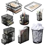 Daniel James 3-Tier Drawers - Mesh Desk Tidy Stationary Holder Desktop Organiser for Home, Office & School - Black