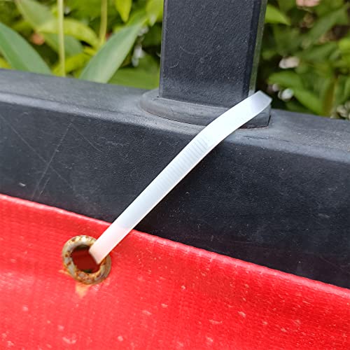 100 Pcs 6 Inch Cable Zip Ties Heavy Duty, Premium Plastic Wire Ties With 50 Lbs Tensile Strength, Self-Locking White Nylon Cable Tie Wraps Straps For Indoor And Outdoor #TOP6