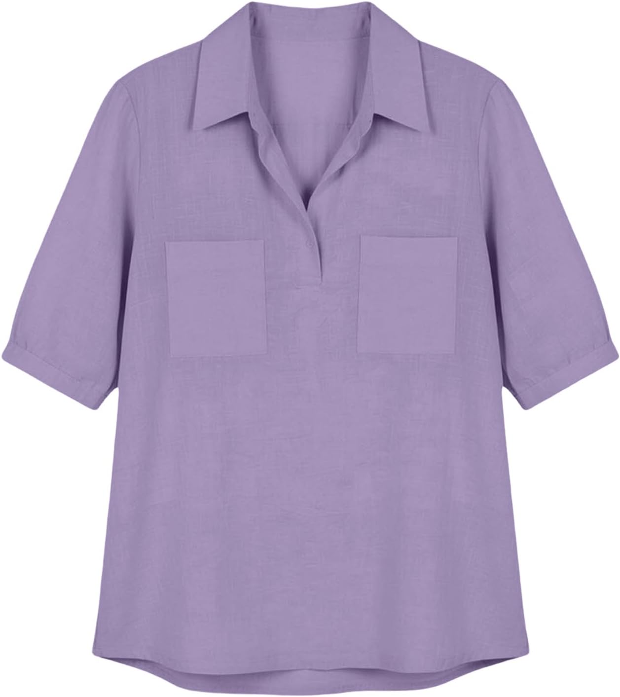 Women Summer Gauze Shirts V Neck Casual Cotton Linen Blouses 2026 Ladies Short Sleeve Tops Breathable Lapel Tee