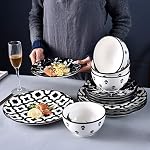 Wisenvoy Dinnerware Sets Plates and Bowls Sets Ceramic Dish Set Plate Set Stoneware Dinnerware Set Dishes Set for 4