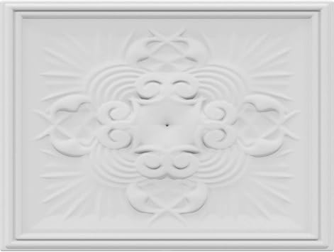 Ekena Millwork ROSC100X075BXLUF 10" W x 7 1/2" H x 5/8" P Super Jumbo Bexley Rosette, White