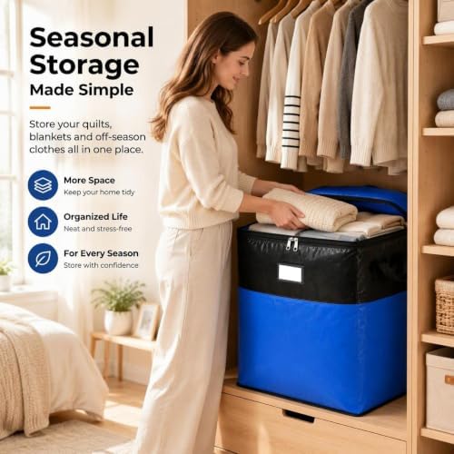 2Pack Extra Large XXL Storage Packing Moving Bags Blue 180L/47.6 Gallon — 사진 3