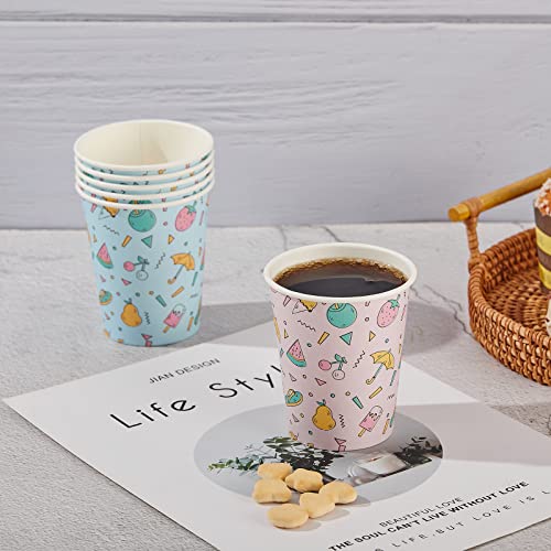 Siuq 300 Pack 8 Oz Paper Cups, Disposable Coffee Cups Without Bpa, Hot/Cold Beverage Drinking Cups For Water Juice, Perfect For Office Party Home (Fruits) #TOP4