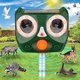 Heyouou Outdoor Ultrasonic Animal Repeller, Animal Deterrent Solar Dog Chaser, Ultrasonic Solar Powe