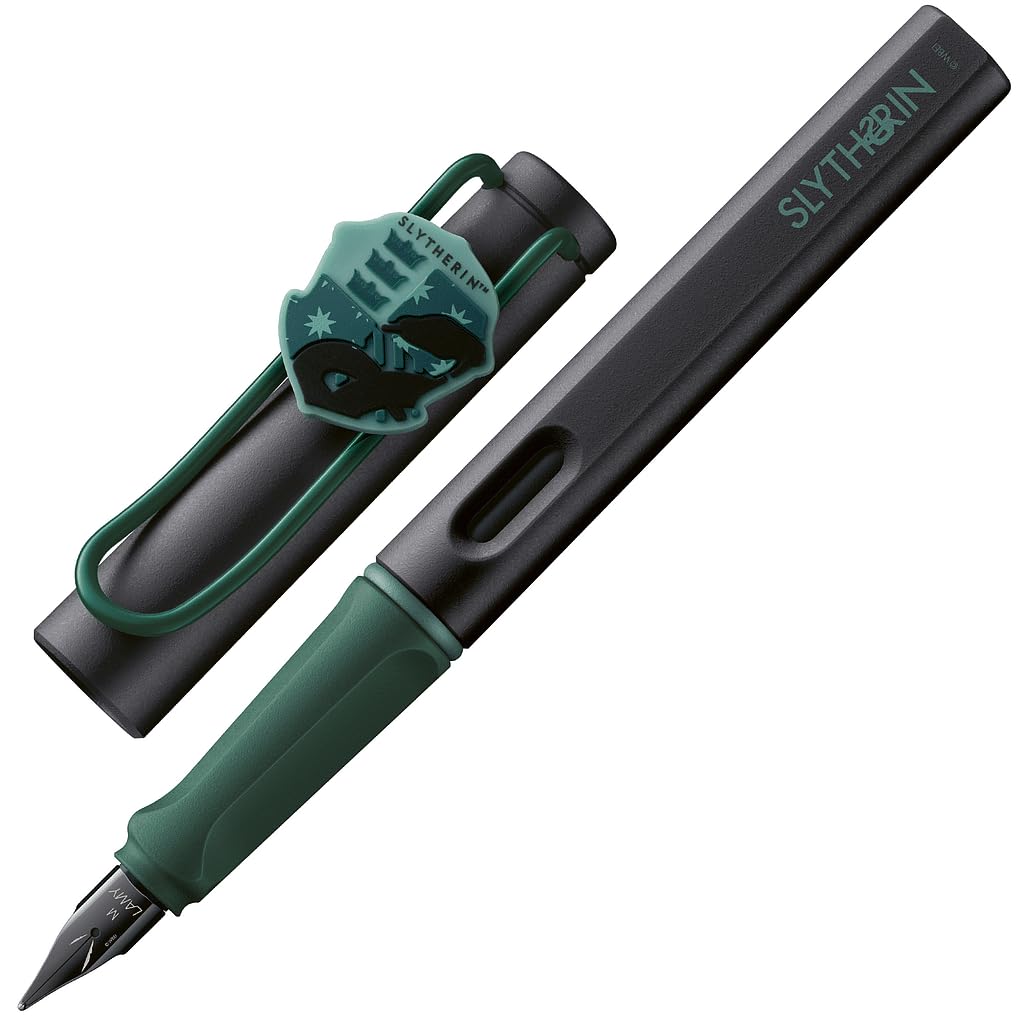 Lamy Safari Harry Potter Slytherin Fountain Pen โ Special Edition fountain pen with house crest โ steel nib in medium width โ with ergonomic grip โ incl. T10 blue ink cartridge โ Right-Handed โ image 1