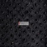 Minky MINKEE Chenille DOT Soft Fabric Cuddle 38 Color 60'W SEW Craft by The Yard (Black)