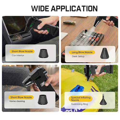 Image of Carlizem 2026 TurboJet Blast 150000 RPM India's Most Powerful Air Duster 8000 Mah Cordless Air Blower for Dust Cleaning, Car, PC, Home | Brushless Motor Type-C Rechargeable Mini Portable