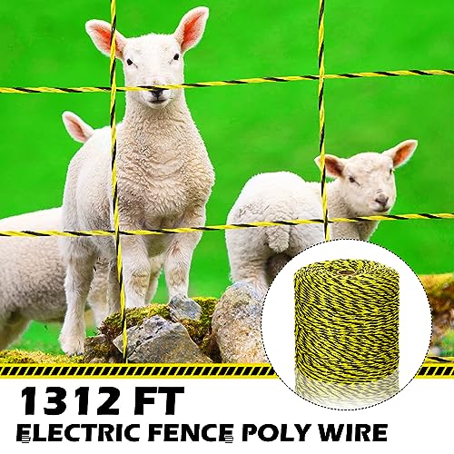 Kanayu Electric Fence Poly Wire 1312 Feet 400 Meters Portable Electric Fencing Poly Wire with 100 Pcs Electric Fence Insulator Black Screw in Insulator, Insulator Socket Tool for Reliable Conductivity by Kanayu - Image 7