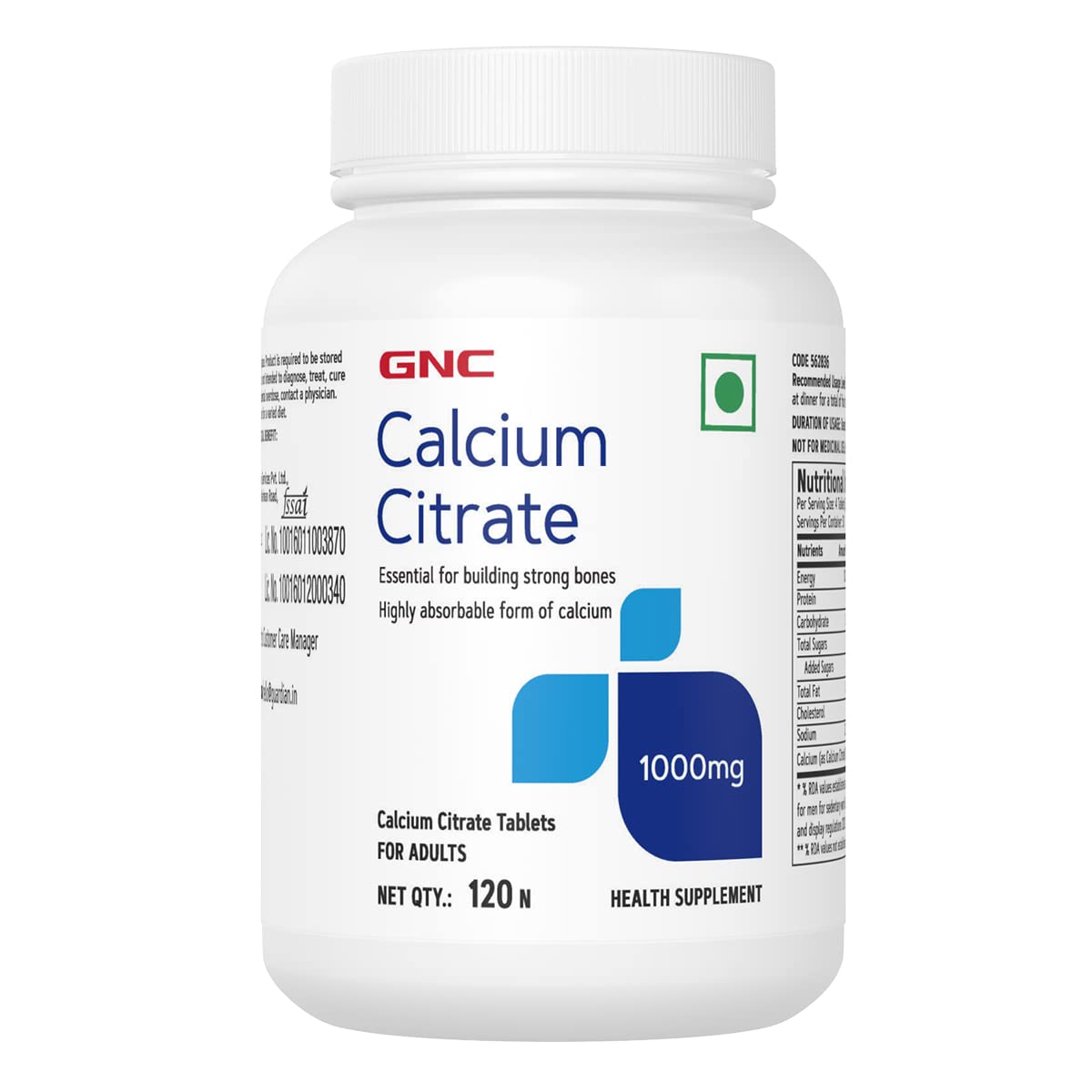 GNC Calcium Citrate 1000mg | 120 Veg Tablets | Most Absorbable Calcium | Improves Bone Strength & Density | Combats Age-Re... - Review, Price and Buying Guide