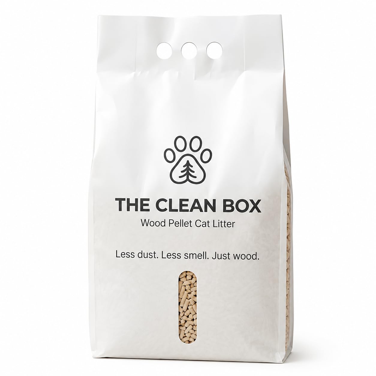 CleanBox Wood Pellet Cat Litter 10L (5kg) | Spruce Wood Pellets | Low Dust Cat Litter with Excellent Odour Control | Highly Absorbent Pellet Litter for Cats & Kittens | Long Lasting & Biodegradable