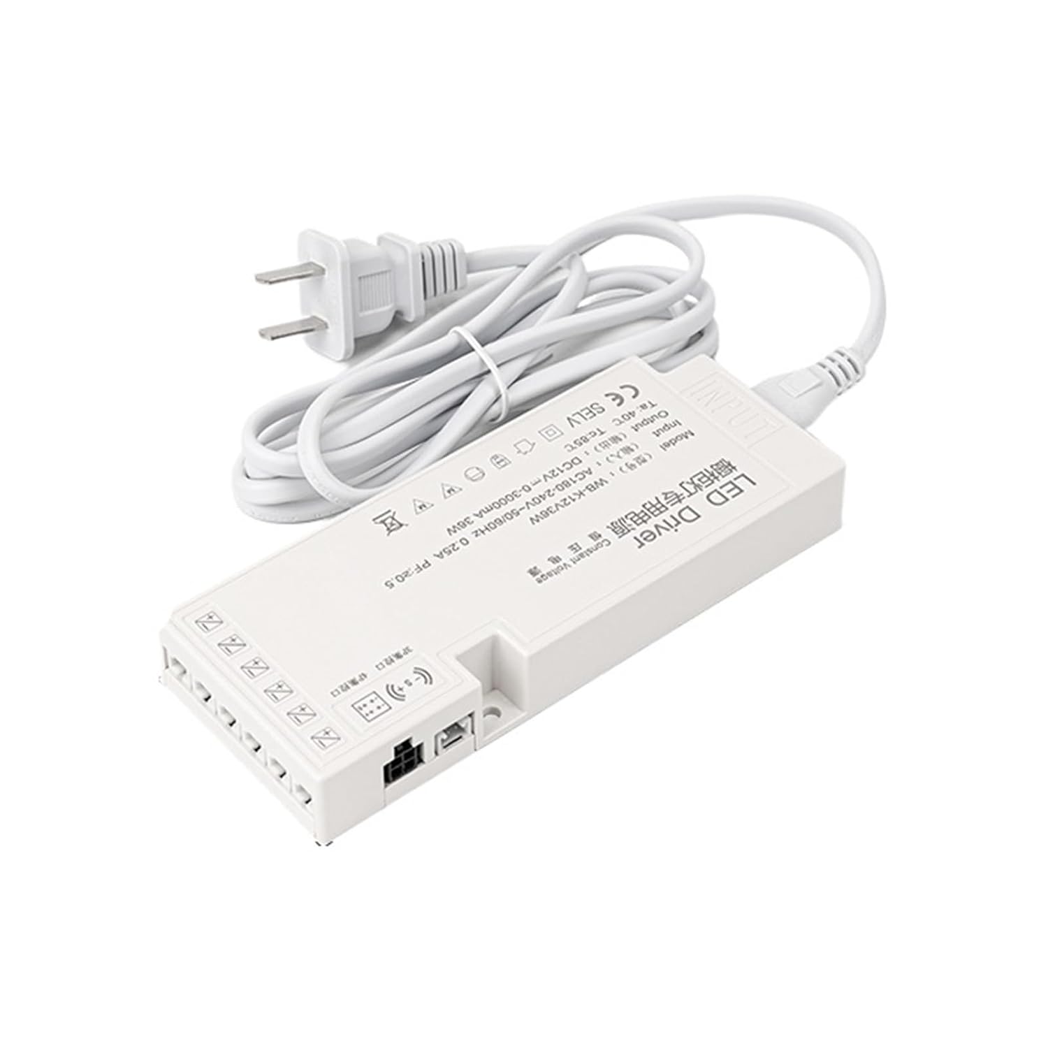 Mini Wardrobe Cabinet Light Dedicated Power Supply Constant Voltage line Interface Transformer Exhibition Wine Cabinet Layer Light Strip(DC12V-36W-1.5m Power Cord)