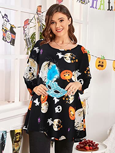 Jollielovin Womens 3/4 Sleeve Loose Fit Swing Tunic Tops Basic T Shirt #TOP1