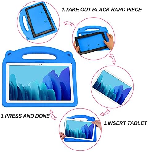 KINGSKEEN Case for Samsung Galaxy Tab A7 10.4 Inch(2020), SM-T500/T505, Premium EVA Shock Proof Light Weight Professional Kids Case,With Handle Built-in Bracket and Shoulder Strap (Blue)