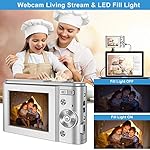 Digital-Baby-Camera-for-Kids-Boys-Girls-Adults1080P-48MP-Kids-Camera-with-32GB-SD-Card24-Inch-Kids-Digital-Camera-with-16X-Digital-Zoom-Compact-Mini-Camera-Kid-Camera-for-KidsTeensSilver