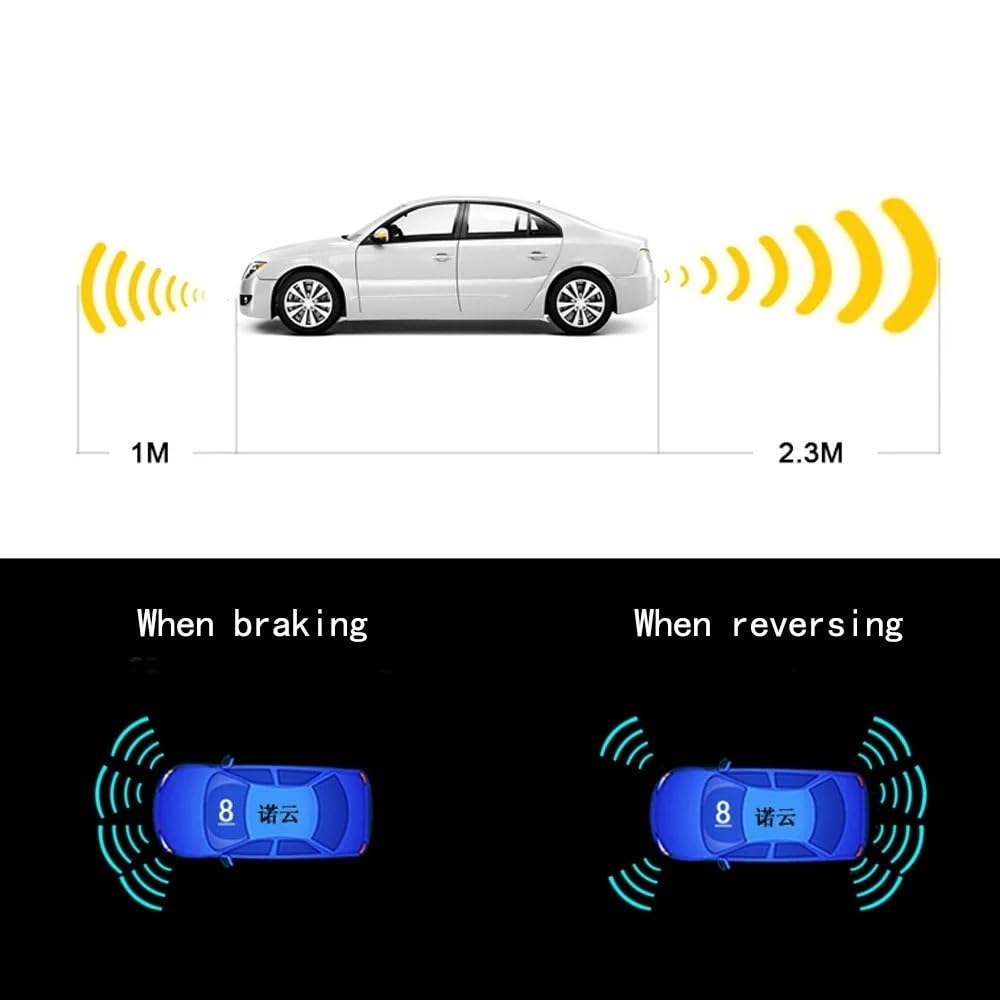 Sensori di parcheggio PDC, Kit sensori di parcheggio Parktronic per Auto, Anteriori e Posteriori, Radar, 4/6/8 sensori, rilevatore di Assistenza Automatica (6 sensori/Rosso)