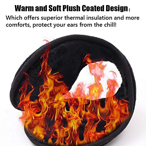 Lism Ear Muffs Winter Women,Upgraded Big Ear Muffs For Winter Men - Plush Ear Warmer Behind Head For Outdoor,Black,Large #TOP1