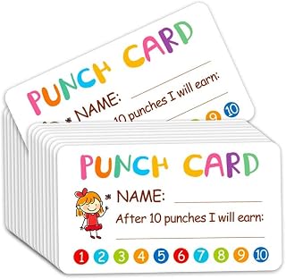 Reward Punch Cards, 100pcs Reward Incentive Card for Teacher, Behavior Chart for Kids, Homeschool Classroom Supplies for Motivation