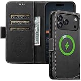 JCGOOD iPhone17 Pro ケース 手帳型 MagSafe対応 いphone17 Pro ケース マグセーフ カード収納 アイホン17 プロ 用 ケース ワイヤレス充電 対応 アイフォン17 プロ カバー 手帳 スタンド機能 財布型 カード入れ マグネット式 本革 レザー スマホケース 耐衝撃 全面保護 携帯ケース ブラック