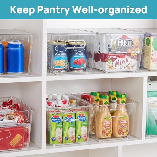 image for Vtopmart 6 Pack Clear Stackable Storage Bins with Lids, Large Plastic 